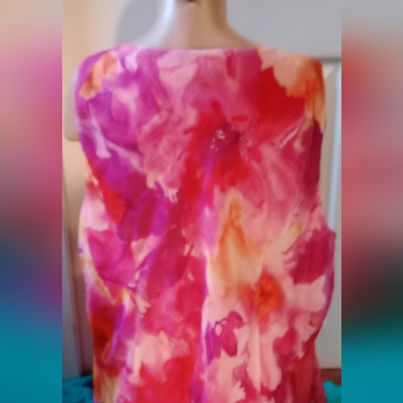 Venezia Pink Floral Maxi Dress – Size 26/28 – Sleeveless Tie-Front - Picture 6 of 10